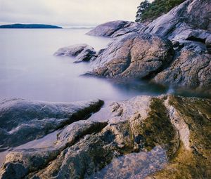 Preview wallpaper lake, rocks, shore, water, island