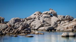 Preview wallpaper lake, rocks, stones, water, nature