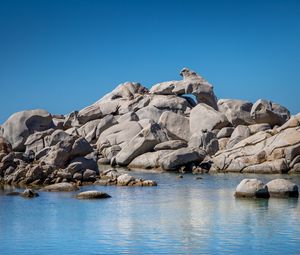 Preview wallpaper lake, rocks, stones, water, nature