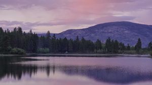 Preview wallpaper lake, shore, dusk, evening, landscape