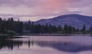 Preview wallpaper lake, shore, dusk, evening, landscape