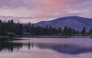 Preview wallpaper lake, shore, dusk, evening, landscape