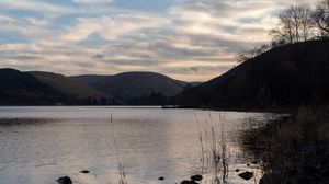 Preview wallpaper lake, shore, hills, landscape, nature