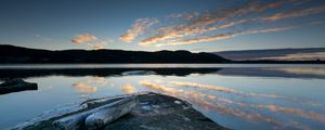 Preview wallpaper lake, shore, reflection, water, dusk