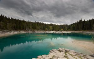 Preview wallpaper lake, shore, trees, nature, landscape