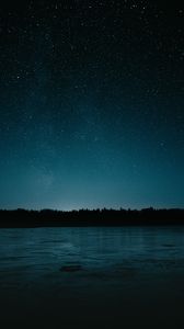 Preview wallpaper lake, starry sky, night, dark