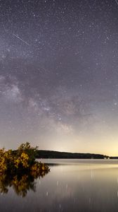Preview wallpaper lake, starry sky, reflection, night, nature