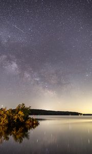 Preview wallpaper lake, starry sky, reflection, night, nature