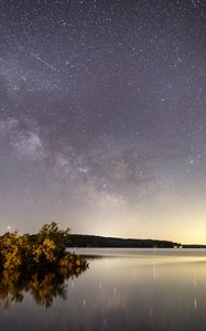 Preview wallpaper lake, starry sky, reflection, night, nature