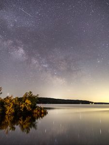 Preview wallpaper lake, starry sky, reflection, night, nature