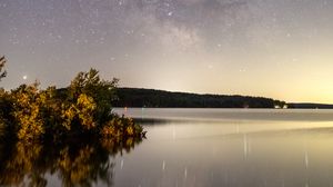 Preview wallpaper lake, starry sky, reflection, night, nature