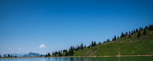 Preview wallpaper lake, stones, flowers, trees, shore