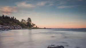 Preview wallpaper lake, stones, horizon, sky