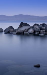 Preview wallpaper lake, stones, nature, silence, landscape
