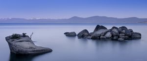 Preview wallpaper lake, stones, nature, silence, landscape