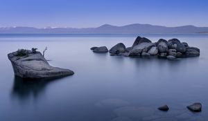 Preview wallpaper lake, stones, nature, silence, landscape