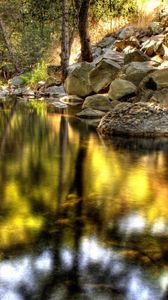 Preview wallpaper lake, stones, reflection, park