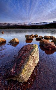 Preview wallpaper lake, stones, water, landscape, nature