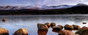 Preview wallpaper lake, stones, water, landscape, nature