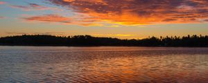 Preview wallpaper lake, sunset, archipelago, sky, clouds