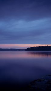 Preview wallpaper lake, sunset, dusk, water, shore