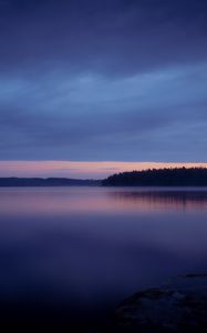 Preview wallpaper lake, sunset, dusk, water, shore