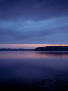 Preview wallpaper lake, sunset, dusk, water, shore