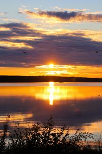 Preview wallpaper lake, sunset, landscape, nature