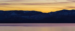 Preview wallpaper lake, sunset, mountains, mountain range