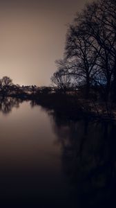 Preview wallpaper lake, sunset, pond, trees