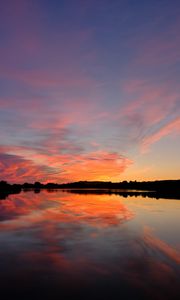 Preview wallpaper lake, sunset, reflection, water