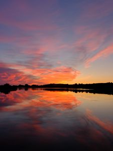 Preview wallpaper lake, sunset, reflection, water