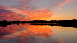 Preview wallpaper lake, sunset, reflection, water