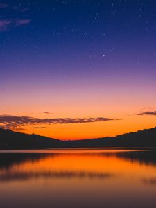 Preview wallpaper lake, sunset, skyline, bella vista, united states