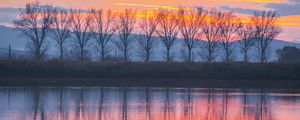 Preview wallpaper lake, sunset, trees, reflection