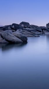 Preview wallpaper lake tahoe, tahoe, lake, stones, landscape, nature, silence