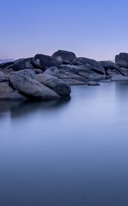 Preview wallpaper lake tahoe, tahoe, lake, stones, landscape, nature, silence