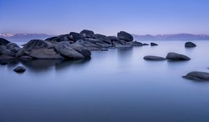 Preview wallpaper lake tahoe, tahoe, lake, stones, landscape, nature, silence