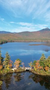 Preview wallpaper lake, trees, bridge, nature