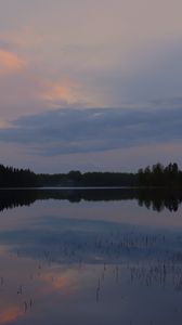 Preview wallpaper lake, trees, clouds, sky, nature