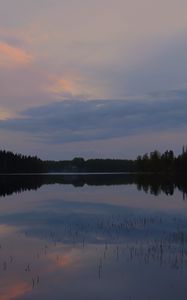 Preview wallpaper lake, trees, clouds, sky, nature