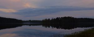 Preview wallpaper lake, trees, clouds, sky, nature