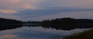 Preview wallpaper lake, trees, clouds, sky, nature
