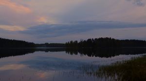 Preview wallpaper lake, trees, clouds, sky, nature
