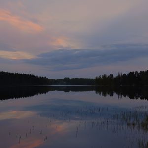Preview wallpaper lake, trees, clouds, sky, nature