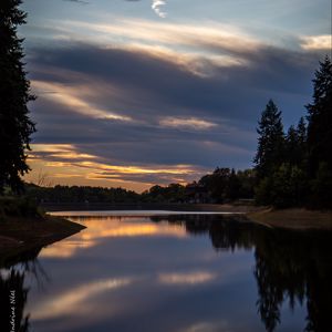 Preview wallpaper lake, trees, clouds, reflection, silence, nature