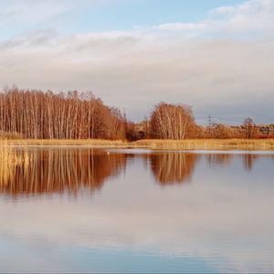 Preview wallpaper lake, trees, forest, reflection, autumn, landscape