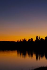 Preview wallpaper lake, trees, forest, sunset