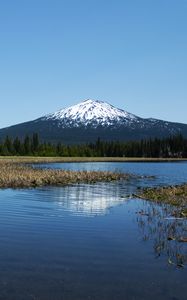 Preview wallpaper lake, trees, forest, mountain, landscape