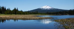 Preview wallpaper lake, trees, forest, mountain, landscape